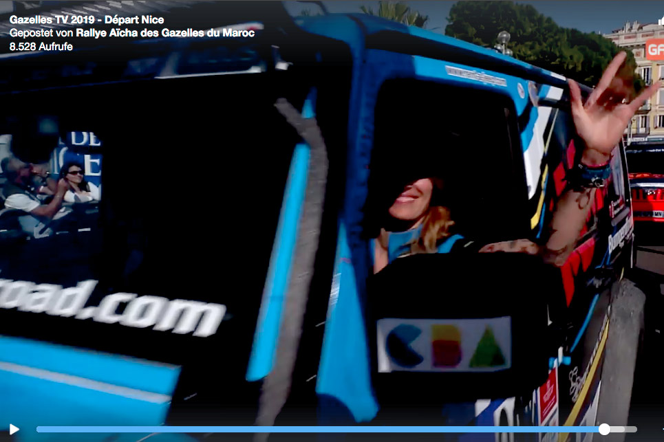 Vidéo du départ du Rallye Aïcha des Gazelles 2019.